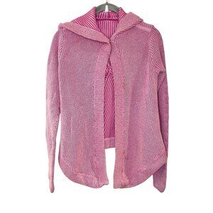 Ivivva Pink Ribbed Knit Sweater Cardigan To‎ The Moon and Back Hoodie Size 10